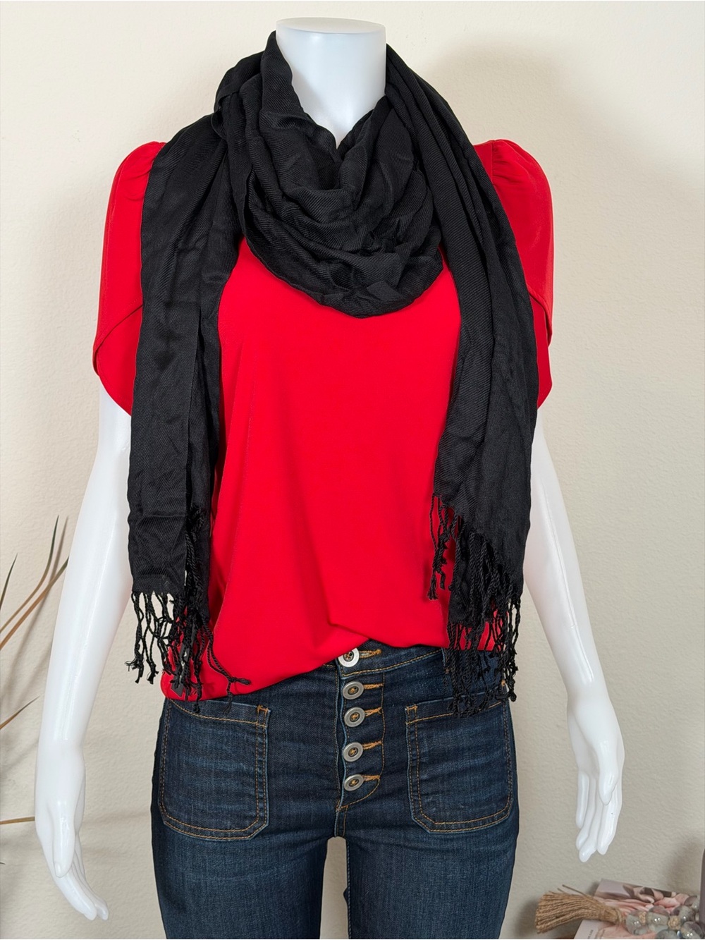 NWT Black Shawl Scarf, Lightweight, Soft, and Long